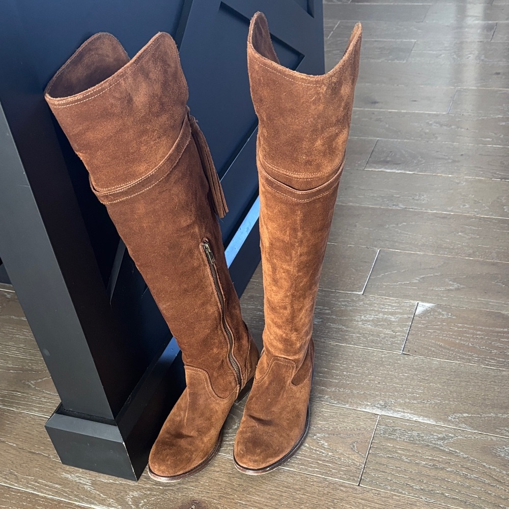 Frye Brown Suede Ankle Boots - Picture 6 of 15